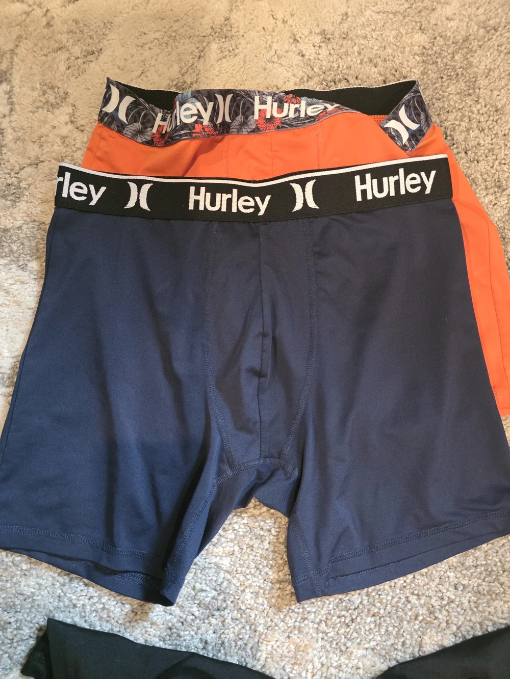 Hurley Men's Boxer Brief 4-Pack in Black, Navy, Orange